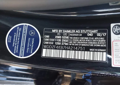 2017 Mercedes-Benz E 300 4Matic from USA, damaged, VIN WDDZF4KB7HA214751